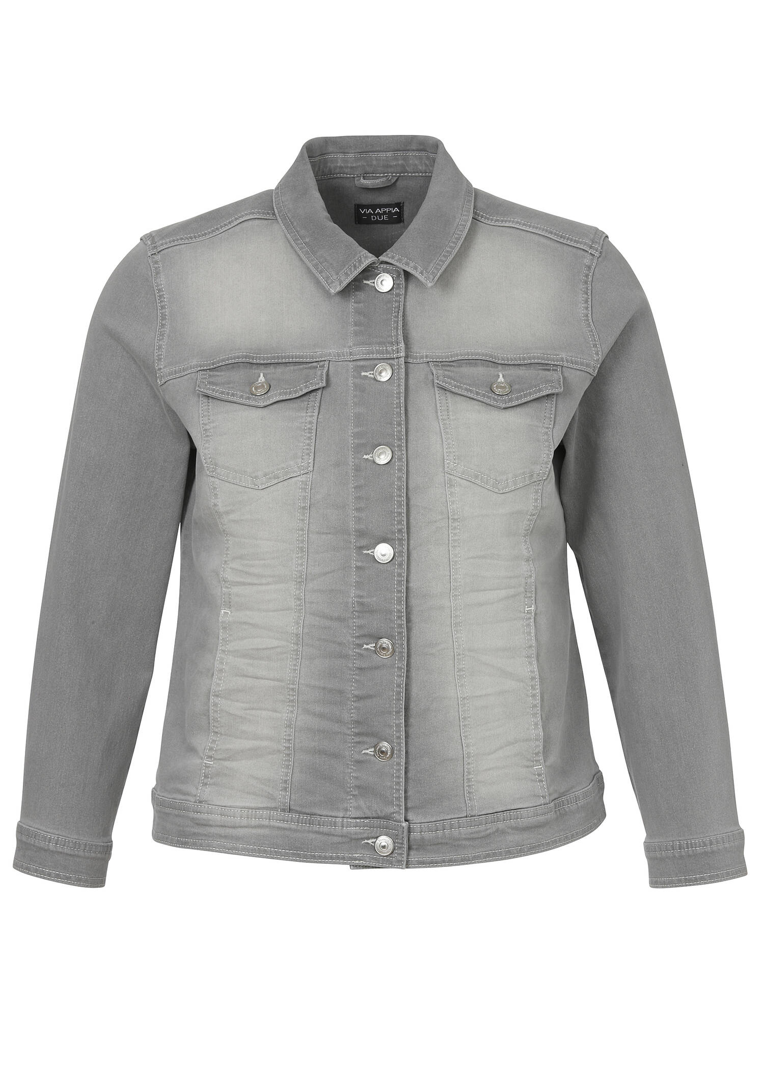 Leicht verwaschene Jeansjacke mit modischem Crash-Effekt /