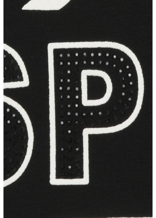 T-Shirt mit verziertem Motto-Print und Zebrarücken / 