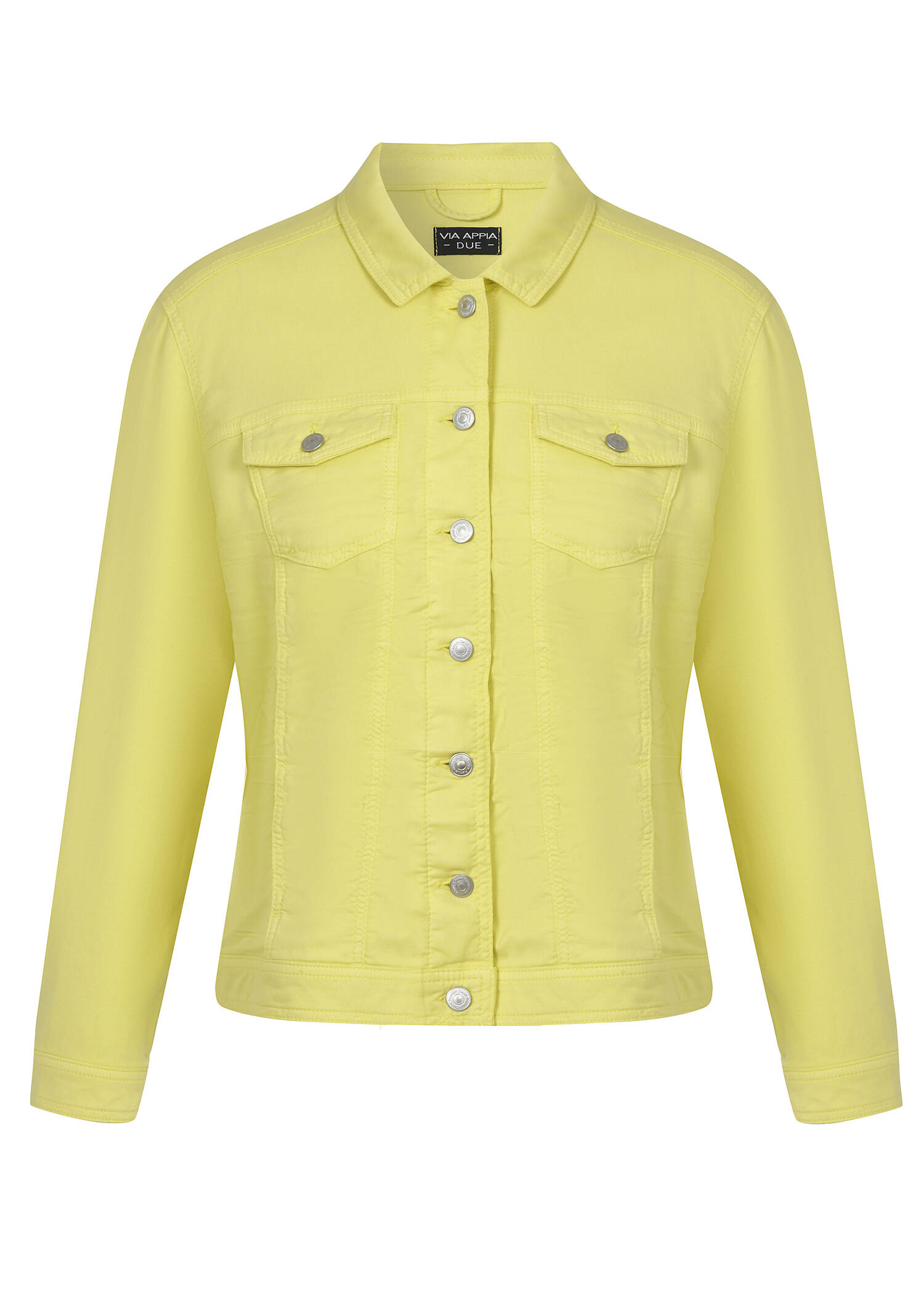 Farbige Jeansjacke mit modischem Crash-Effekt / 