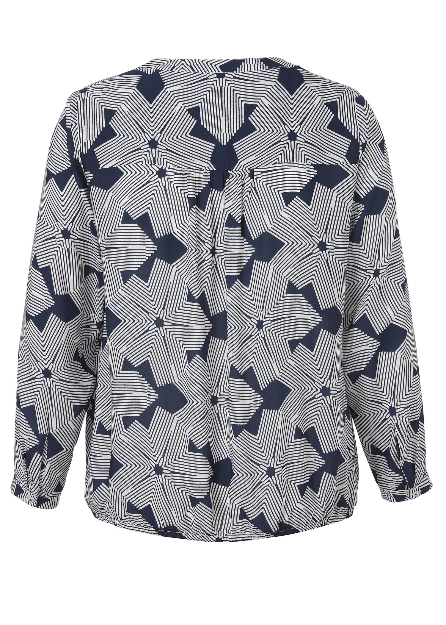 Zarte Viskose-Print-Bluse mit Gummizugsaum /