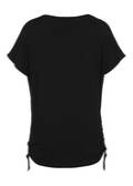 Print Blusenshirt mit schwarzem Rückteil / 