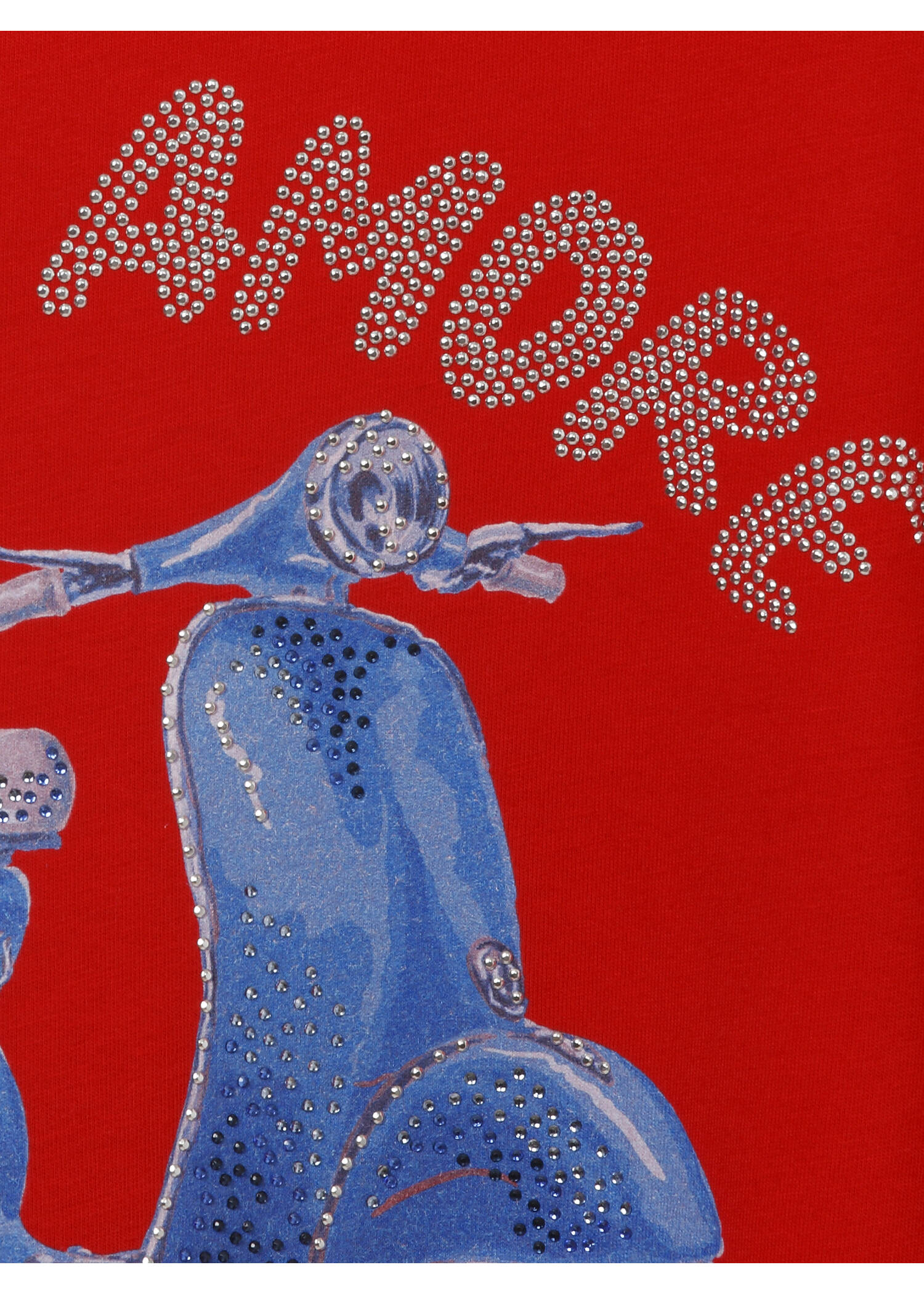 Softes Baumwoll-Shirt mit geschmücktem Vespa-Motiv /