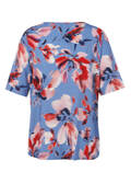 Fließendes Viskose-Jersey-Shirt mit floralem Print / 