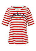 Softes Baumwoll-Shirt mit Streifen und Letter-Print / 