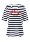 Softes Baumwoll-Shirt mit Streifen und Letter-Print / 