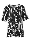Black & White T-Shirt mit Letter-Print am Rücken / 