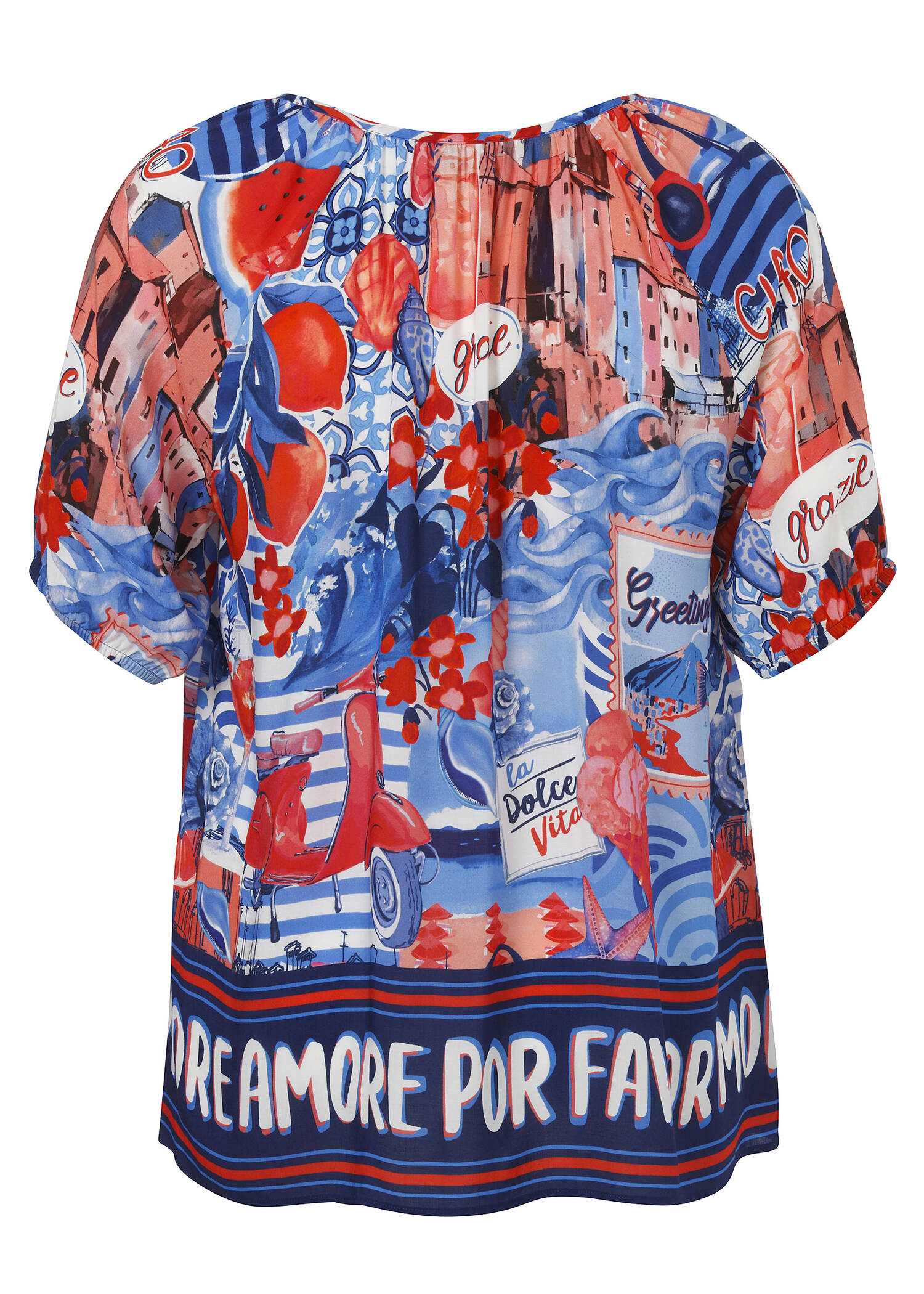Halbarm Viskose-Bluse "More Amore" /