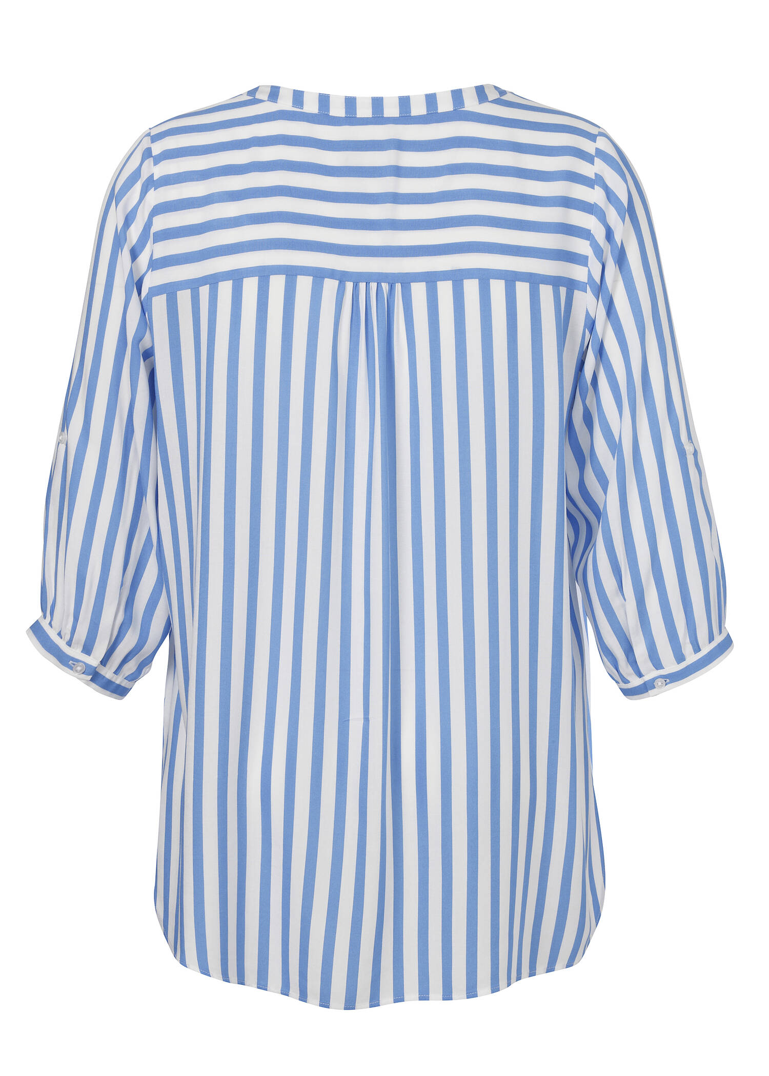 Längsgestreifte 3/4-Arm Viskose-Bluse / 