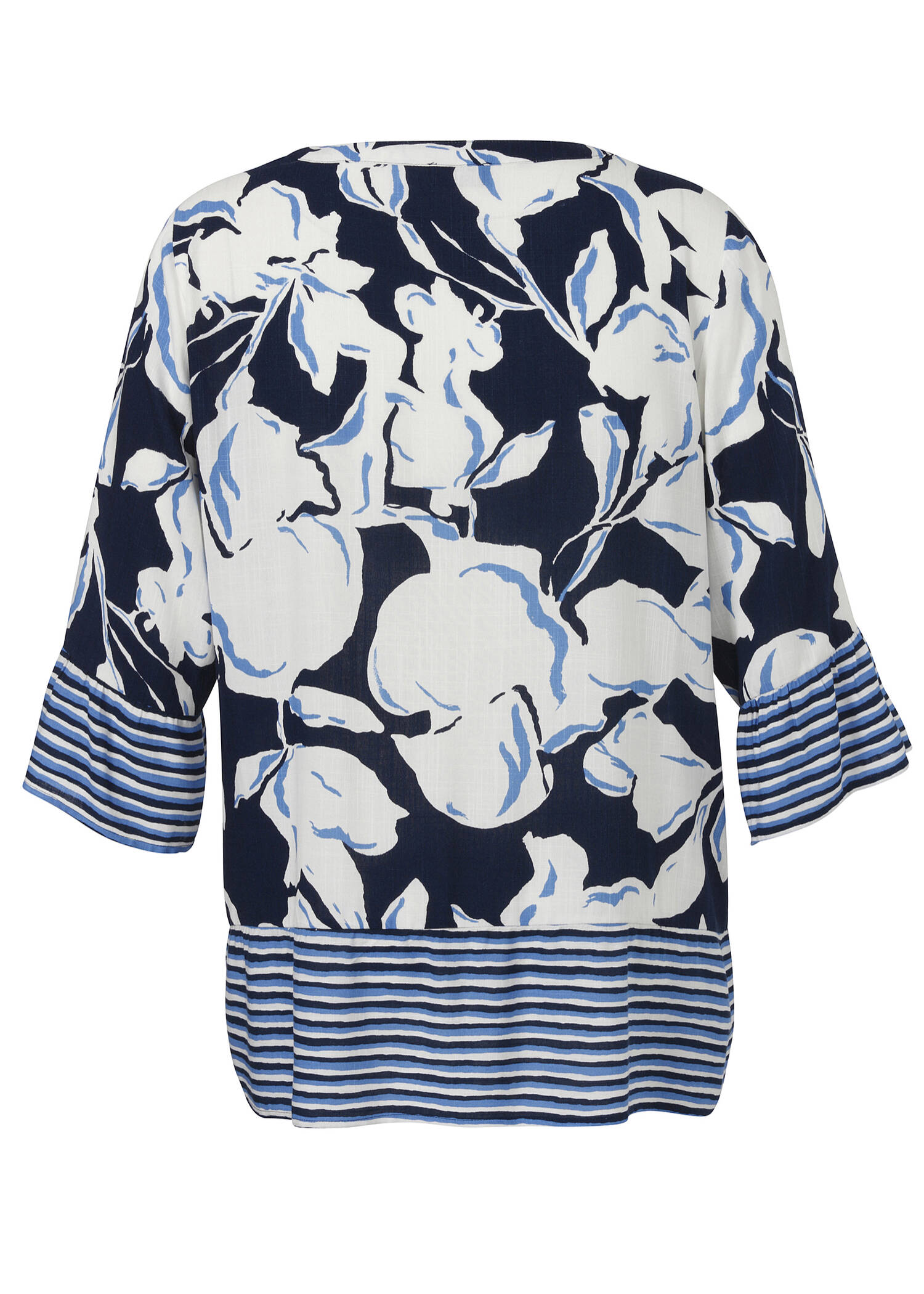 3/4 Arm Print Tunika aus zarter Viskose /