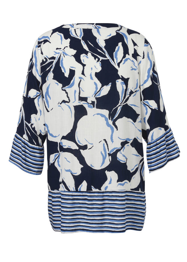 3/4 Arm Print Tunika aus zarter Viskose / 