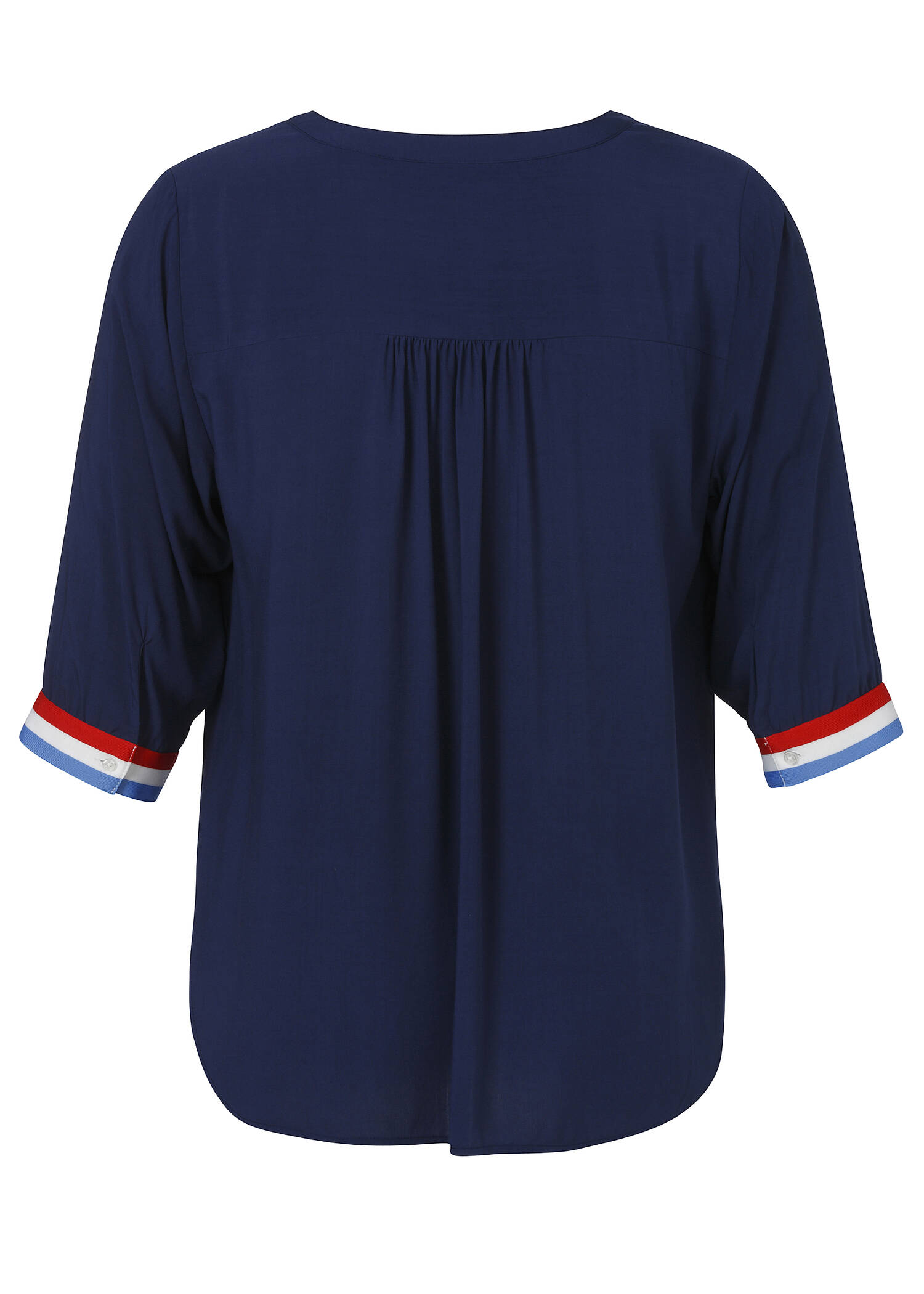 3/4-Arm Viskose-Schlupfbluse Marine-Stil / 