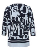 Bicolor Print Sweatshirt Eisblau - Marine / 