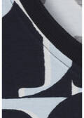 Bicolor Print T-Shirt Eisblau - Marine / 