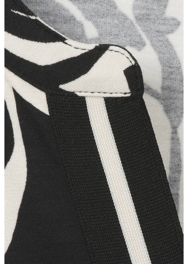 3/4-Arm Print-Shirt mit Gummizug-Saum / 