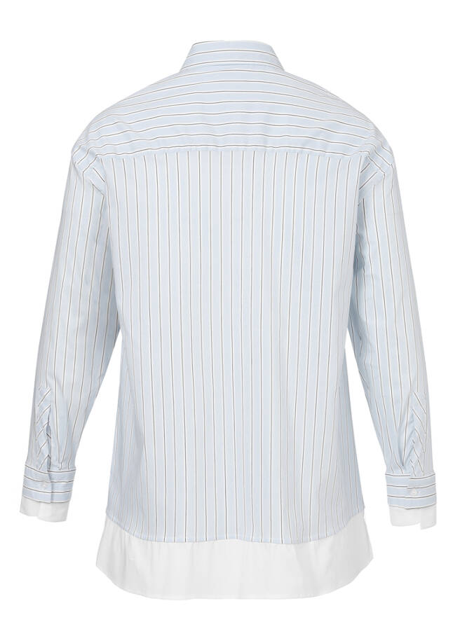 Edle Baumwoll-Stretch Bluse mit Streifen-Dessin / 