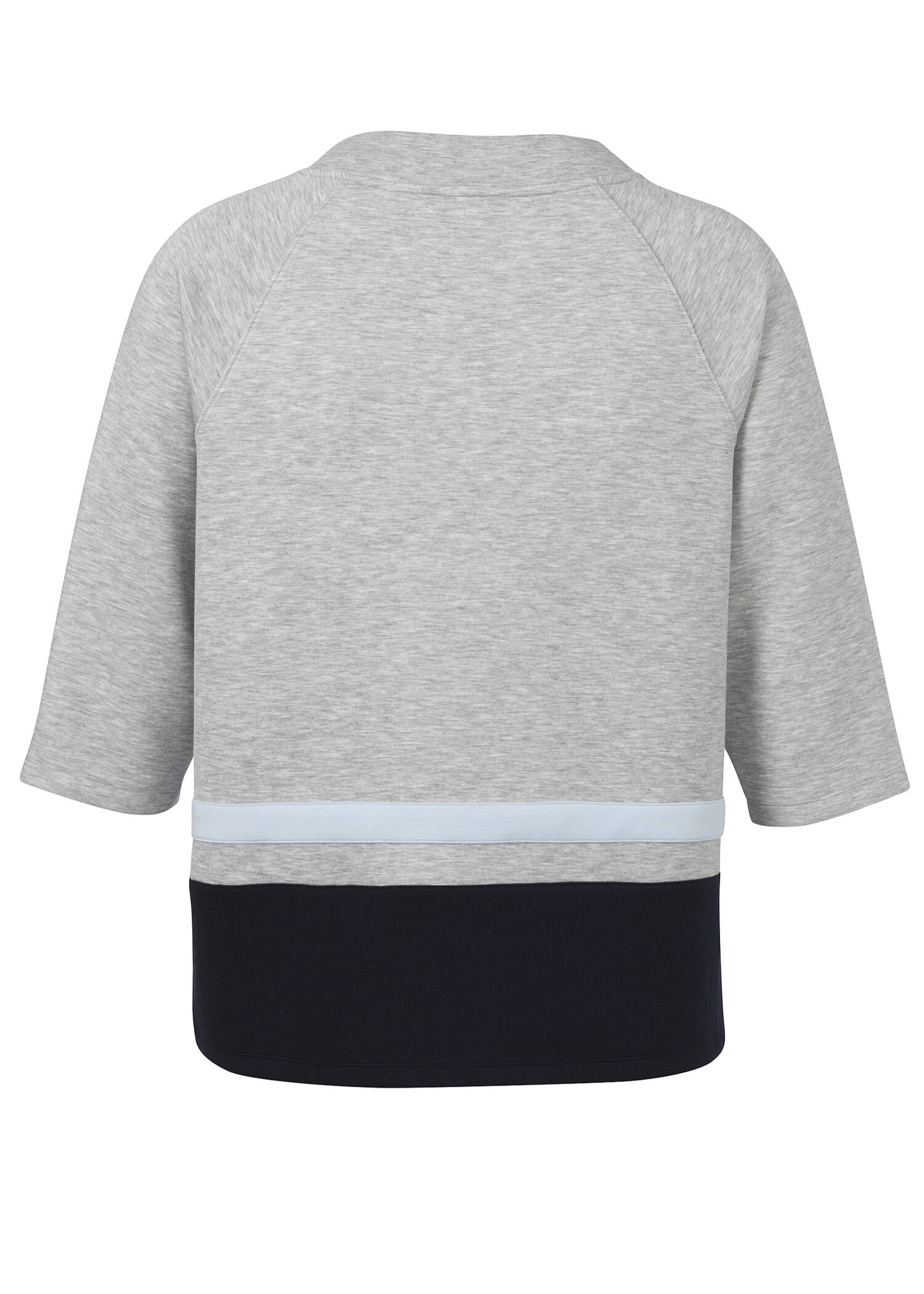 3/4- Arm Sweatshirt Sporty Deluxe Silber - Marine /