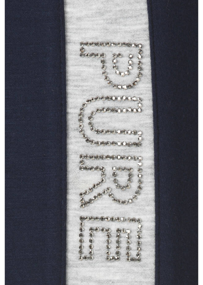 Modern Jogg-Pants Marine mit seitlichem Streifen /