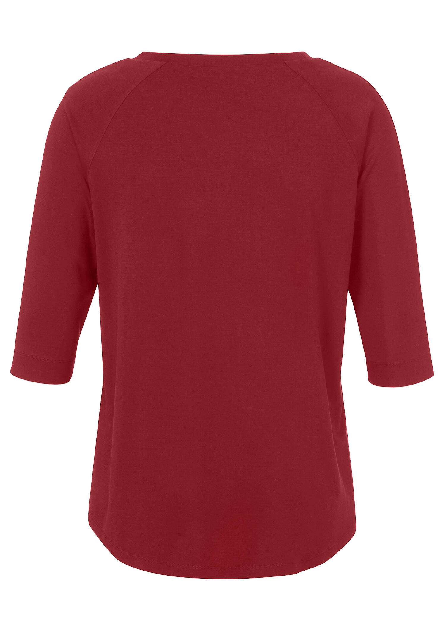 3/4-Arm Shirt Uni mit Ziernähten /