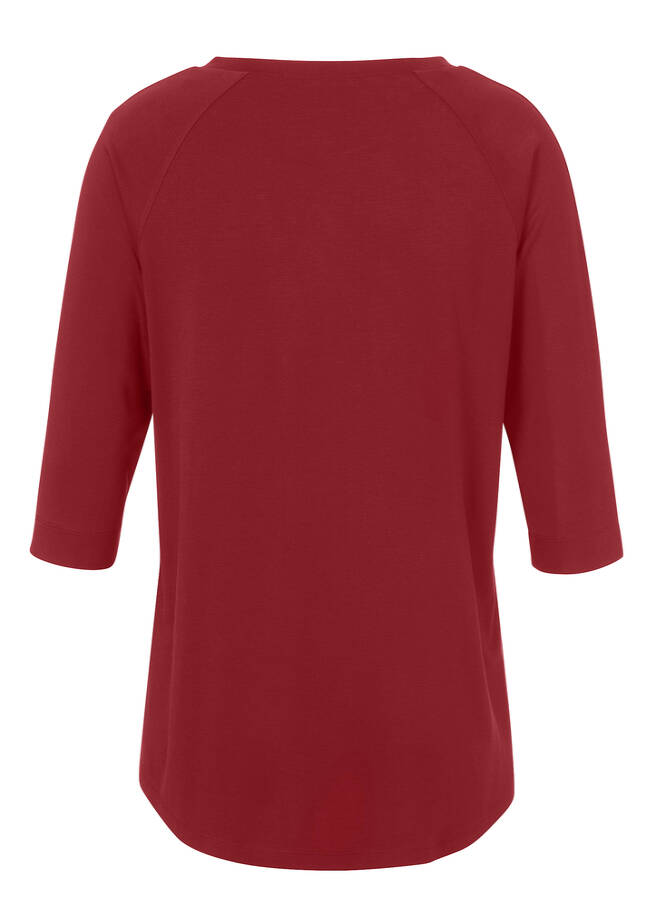 3/4-Arm Shirt Uni mit Ziernähten / 