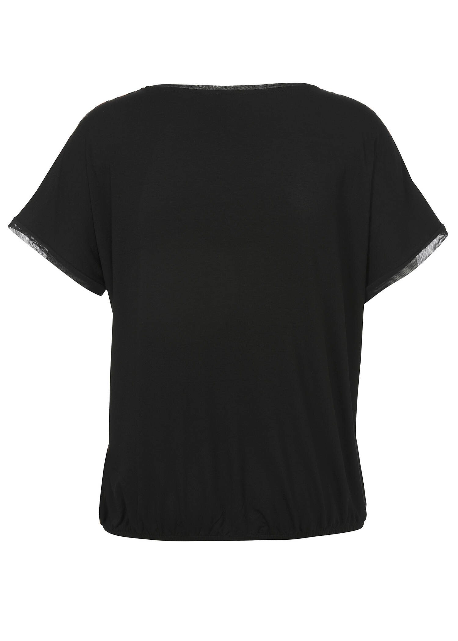 Print Blusenshirt mit schwarzem Rückteil /