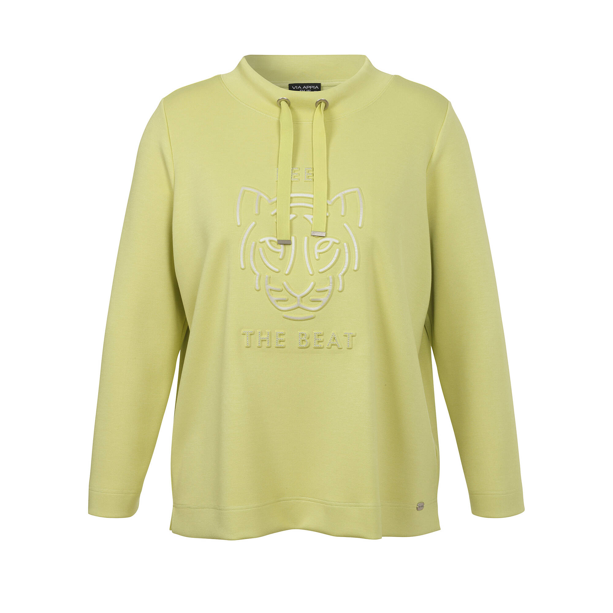 Limettengrünes Sweatshirt mit Front-Motiv Limettengrünes Sweatshirt mit Front-Motiv