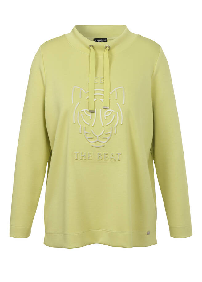 Limettengrünes Sweatshirt mit Front-Motiv / 