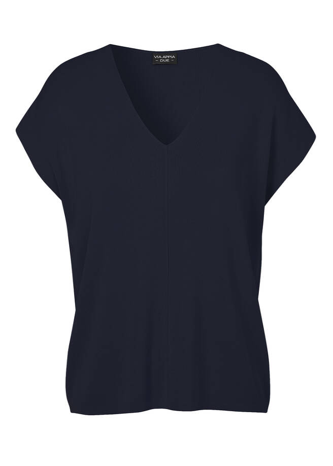 Klassischer Feinstrick Pullunder Marineblau / 