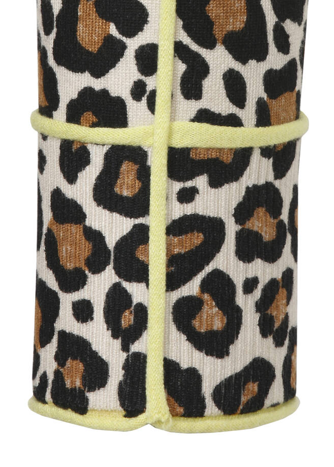 Edler Feinstrick-Pullover Leo-Print / 