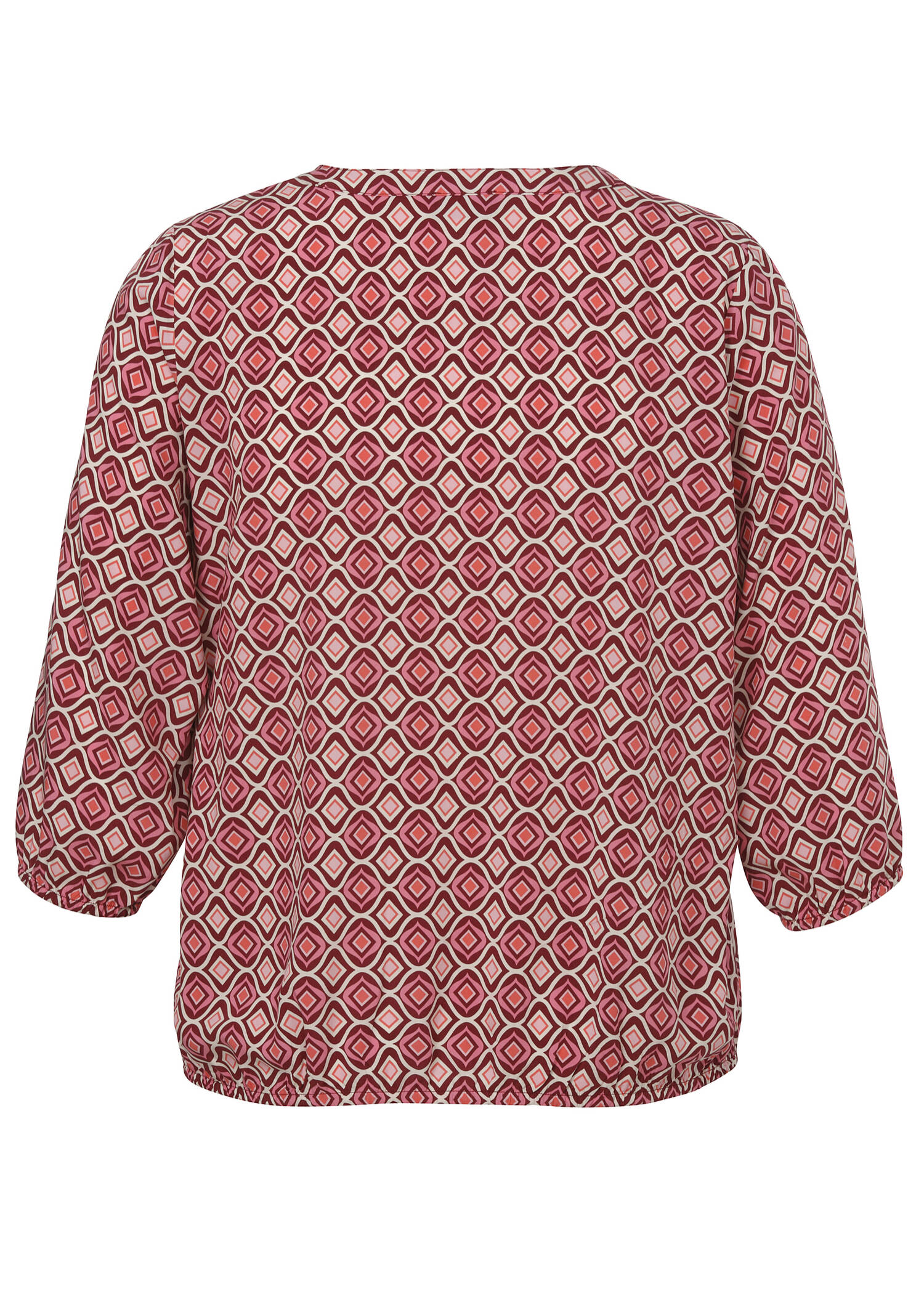 Fließende Viskose-Print-Bluse mit Gummizugsaum /