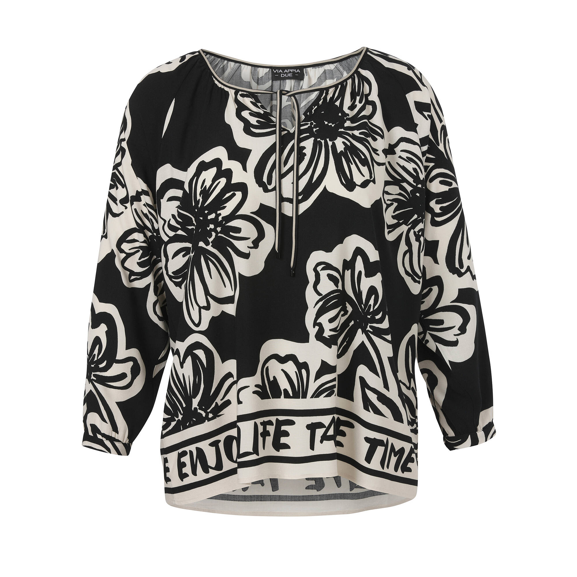 Zarte Viskose Schlupfbluse Print Bicolor Zarte Viskose Schlupfbluse Print Bicolor