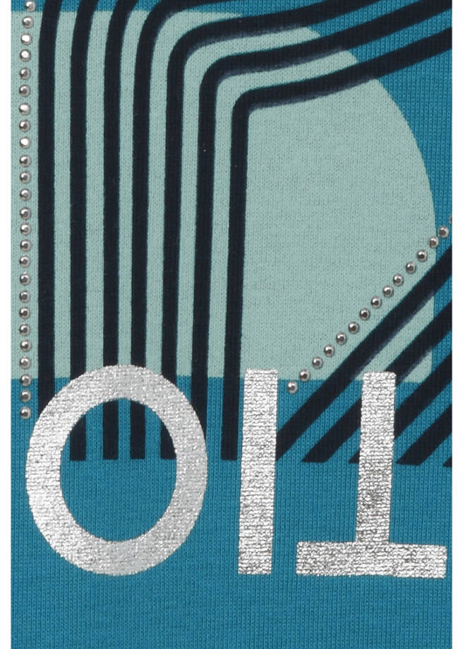 Softes 3/4 Arm Baumwoll-Shirt mit Front Motiv / 