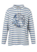 Geringeltes Sweatshirt mit Front-Motiv / 