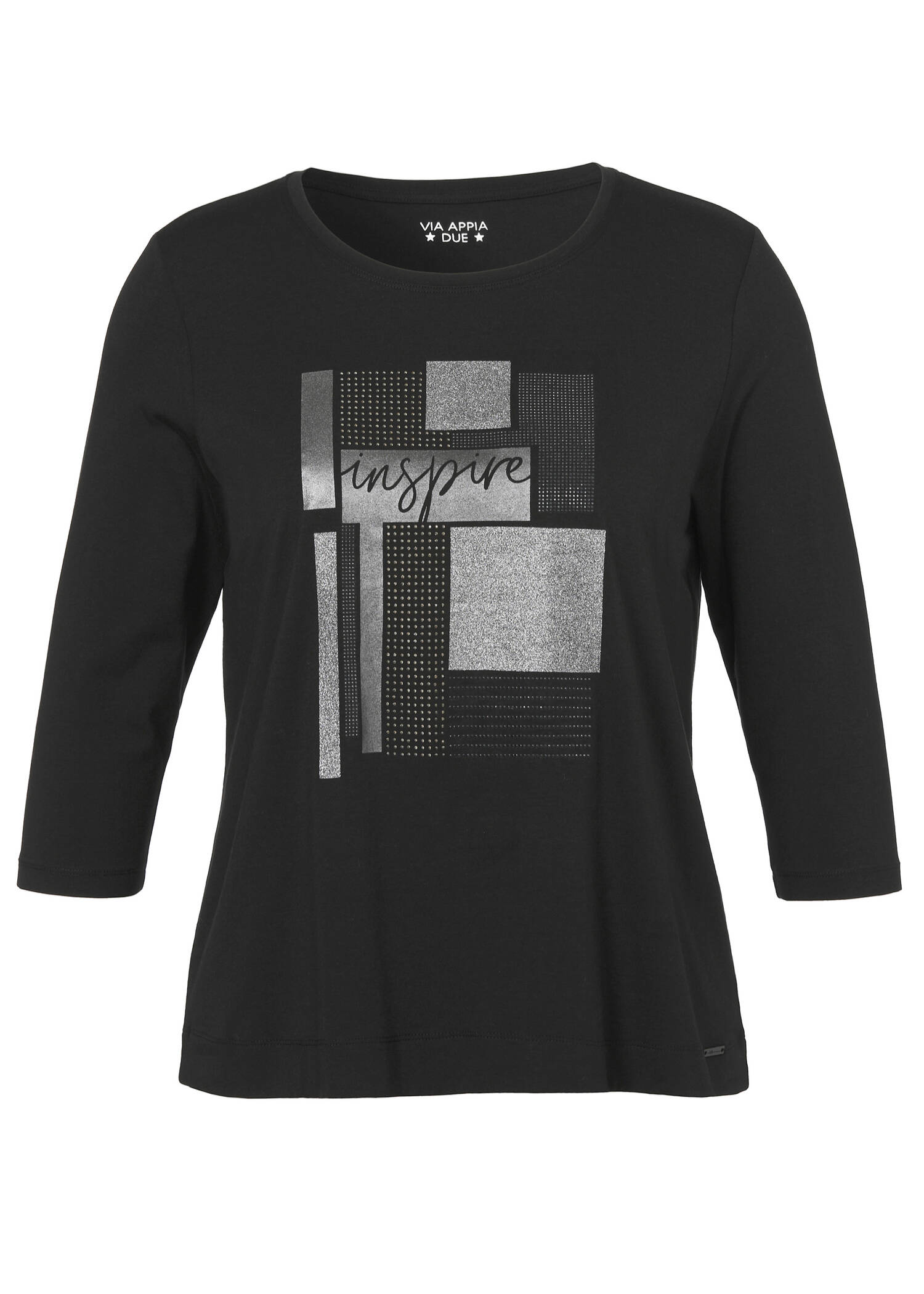 Supersoftes 3/4-Arm Shirt mit Silber-Motiv /