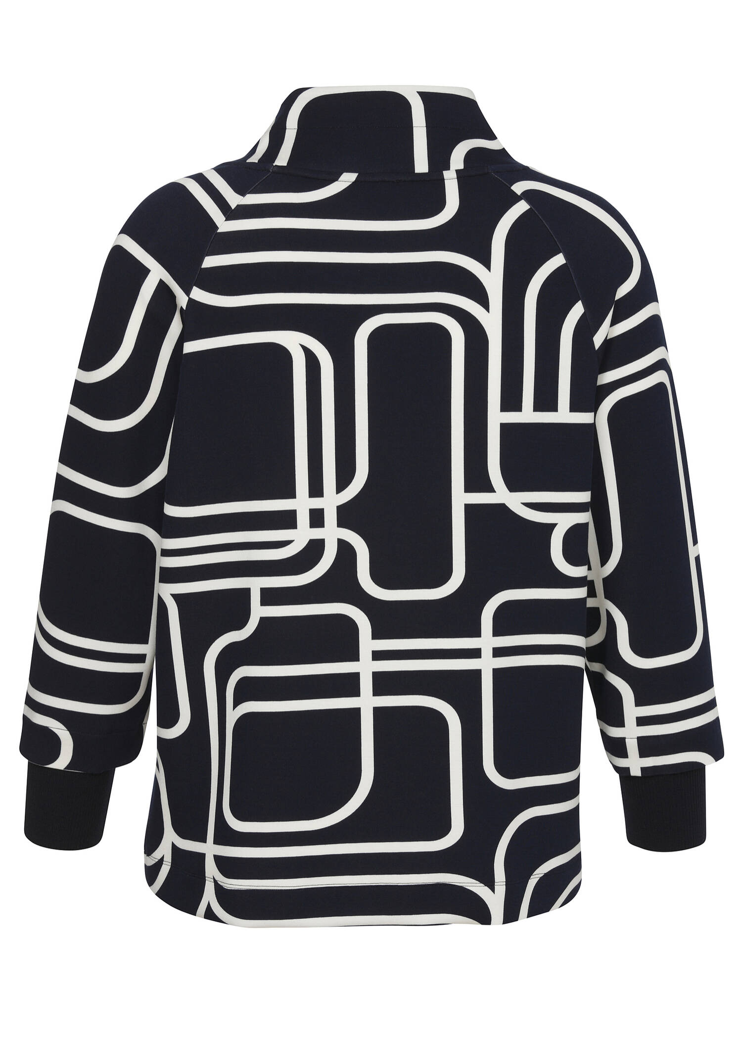Marine Sweatshirt mit grafischem Muster / 
