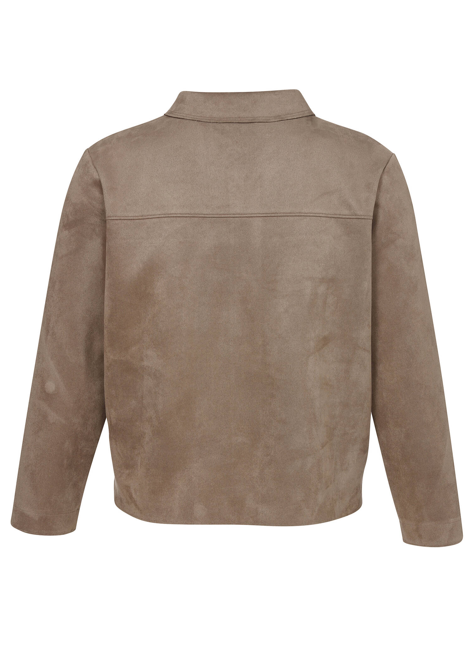 Jacke in Velours-Leder-Optik /