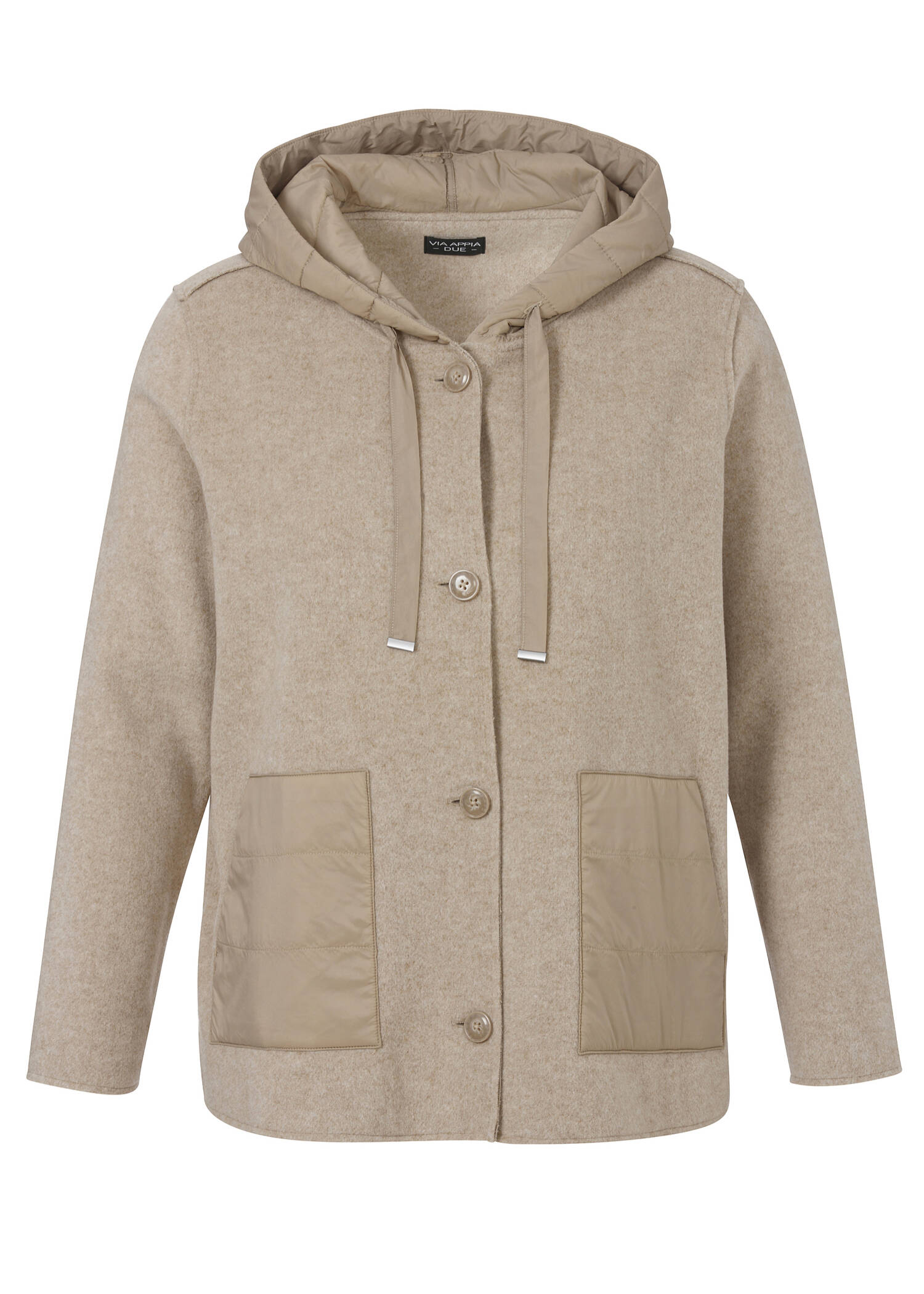 Kapuzen-Jacke mit Steppdetails /