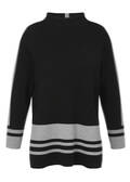 Weicher Feinstrick-Pullover Bicolor mit Kelchkragen / 