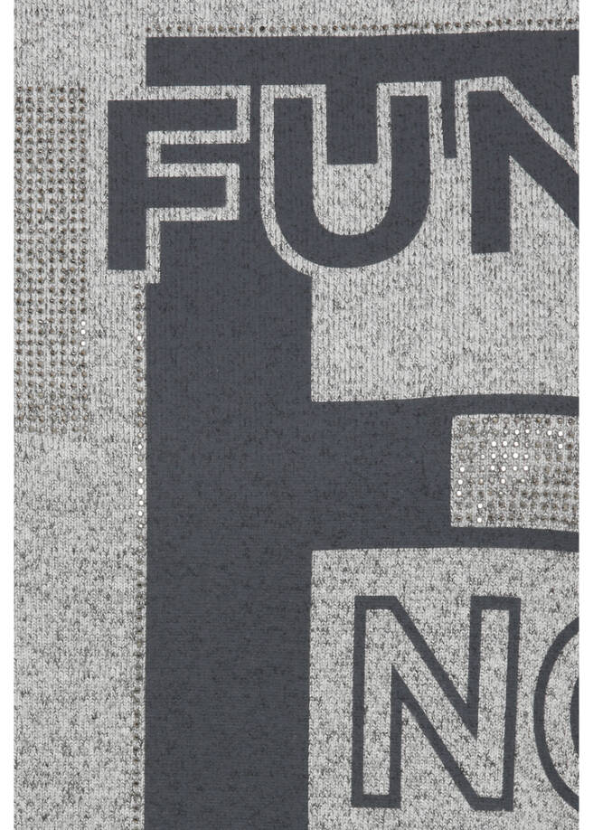 Flauschiges 3/4-Arm Sweatshirt mit Kelchkragen / 