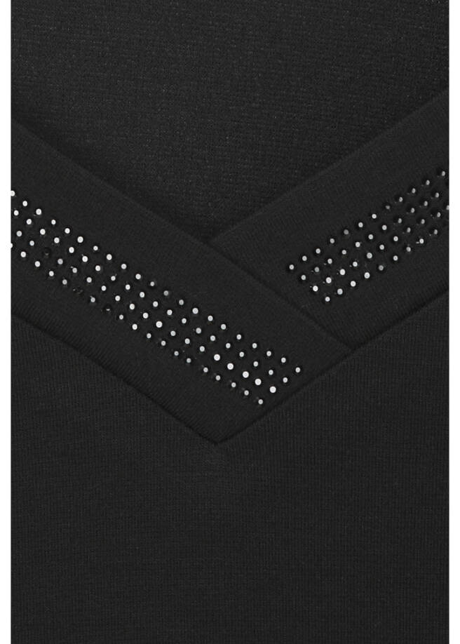 Kombistarkes 3/4-Arm Shirt mit geschmücktem Karree-Ausschnitt / 