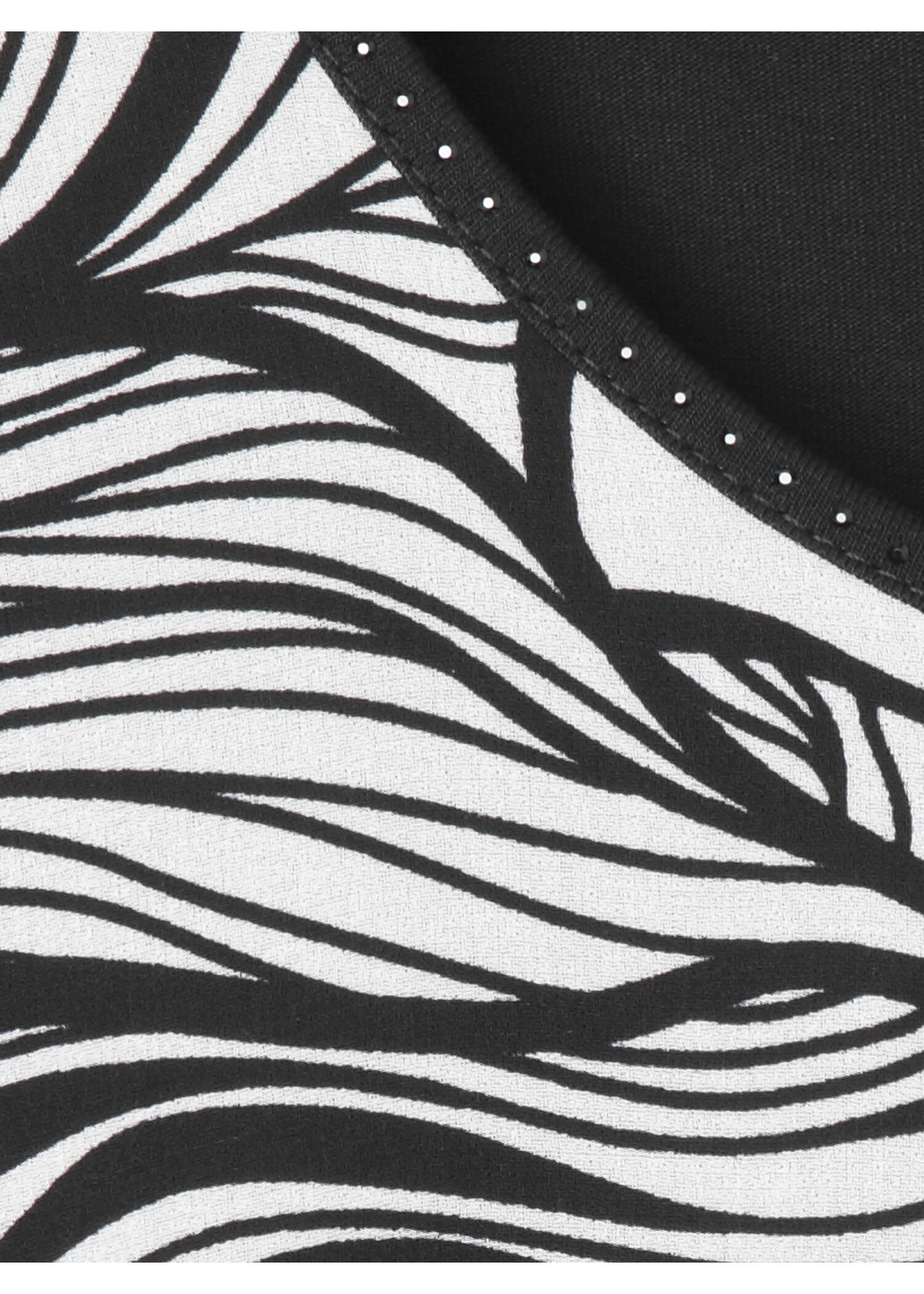 Print-Blusenshirt mit schwarzem Jersey-Rückteil / 