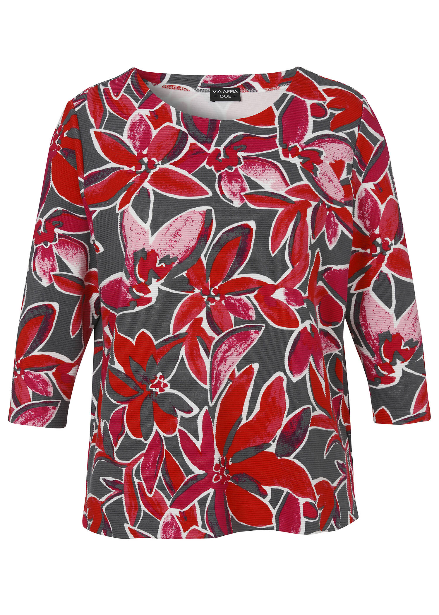 3/4-Arm-Sweatshirt mit floralem Print /