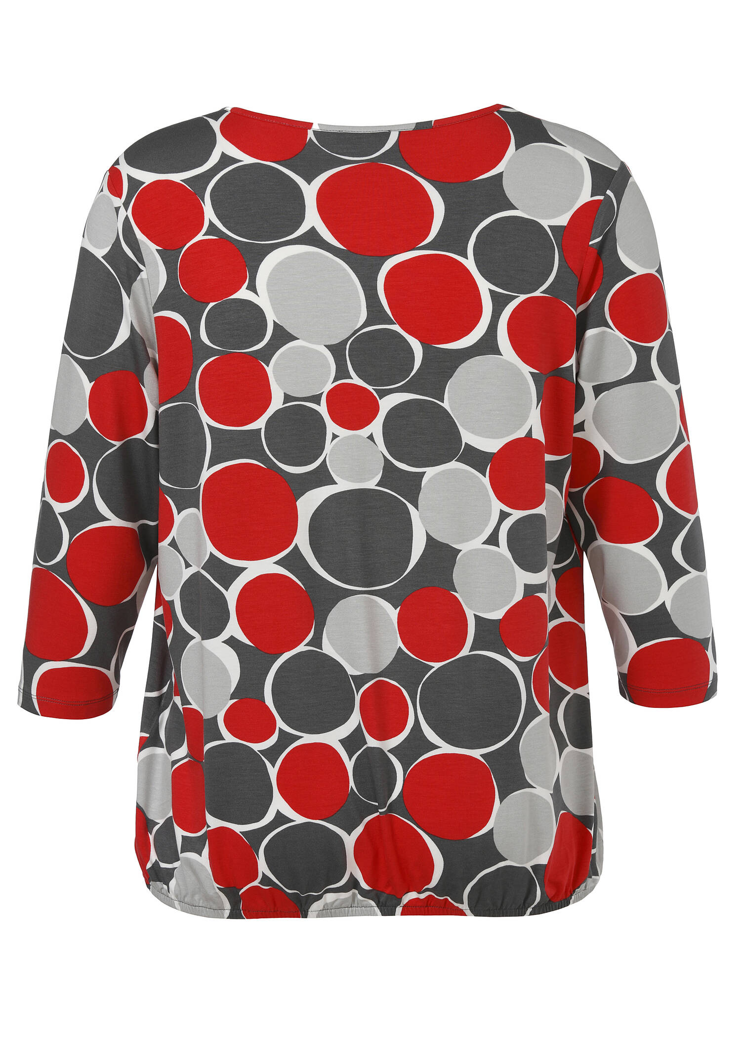 3/4-Arm Print-Shirt mit Gummizugsaum / 