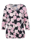 3/4-Arm Print-Shirt mit Gummizugsaum / 