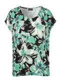 Florales Print-Shirt mit Gummizug-Bund / 