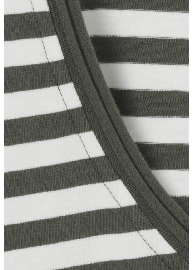 Softes Ringel-T-Shirt mit V-Ausschnitt / 