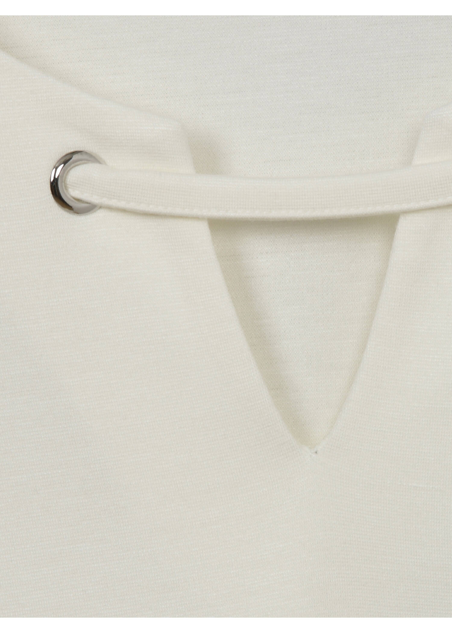 Einfarbiges Shirt mit geschmücktem Ausschnitt /