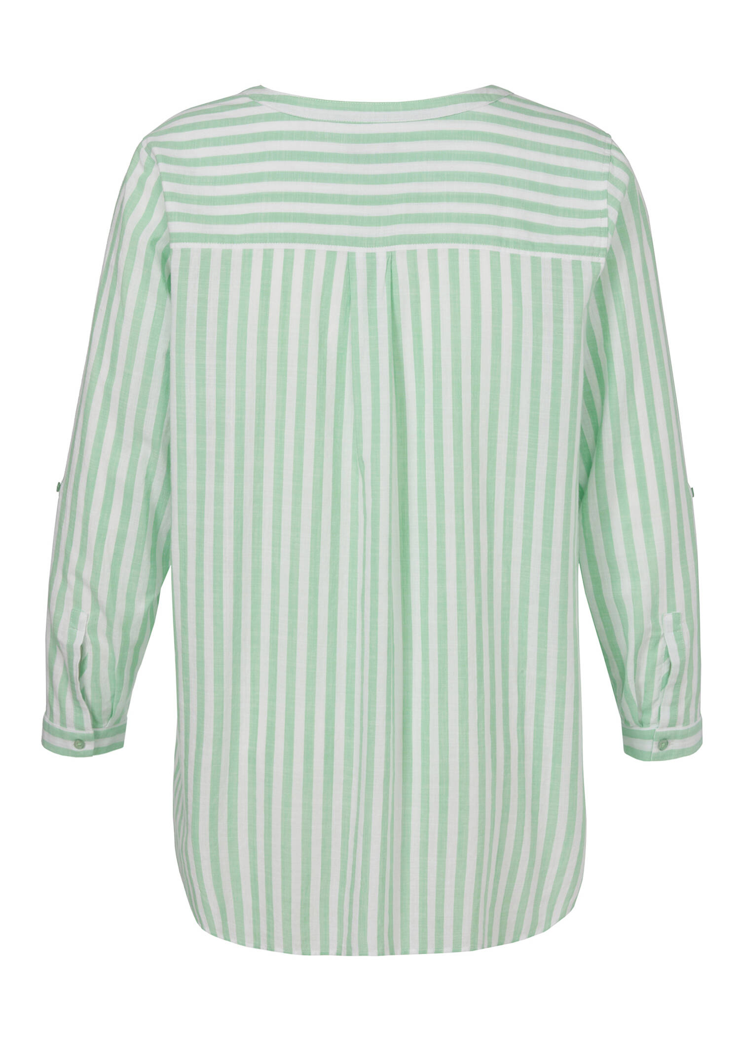 Kragenlose Hemdbluse aus zarter, softer Baumwolle / 