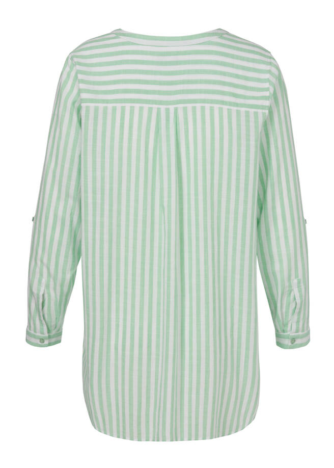 Kragenlose Hemdbluse aus zarter, softer Baumwolle / 