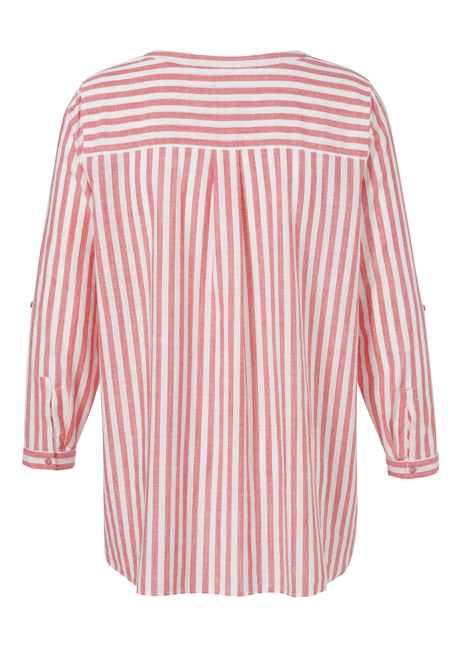 Kragenlose Hemdbluse aus zarter, softer Baumwolle /