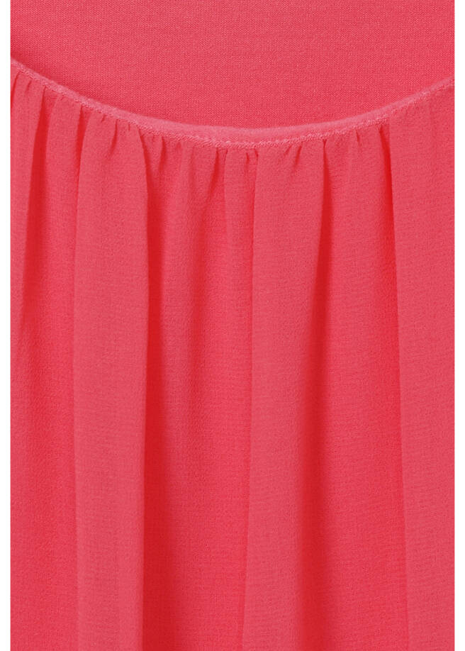 2-in-1 Chiffon Halbarmbluse mit eingenähtem Top / 